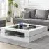 Cyndy Coffee Table with Black Glass Top - White, High Gloss