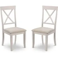 Dagan Cross-Back Dining Chairs in Pair - Grey, Rubberwood alternate view