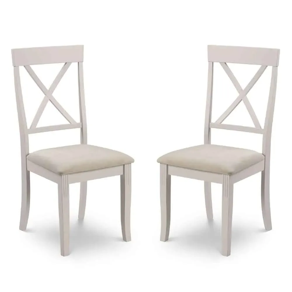 Dagan Cross-Back Dining Chairs in Pair - Grey, Rubberwood product