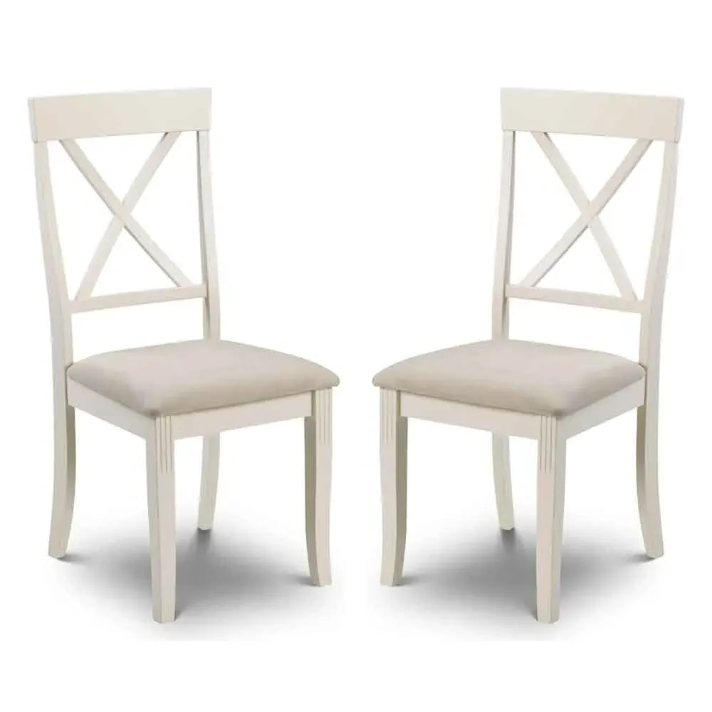 Dagan Dining Chairs Pair - Ivory, Solid Rubberwood product