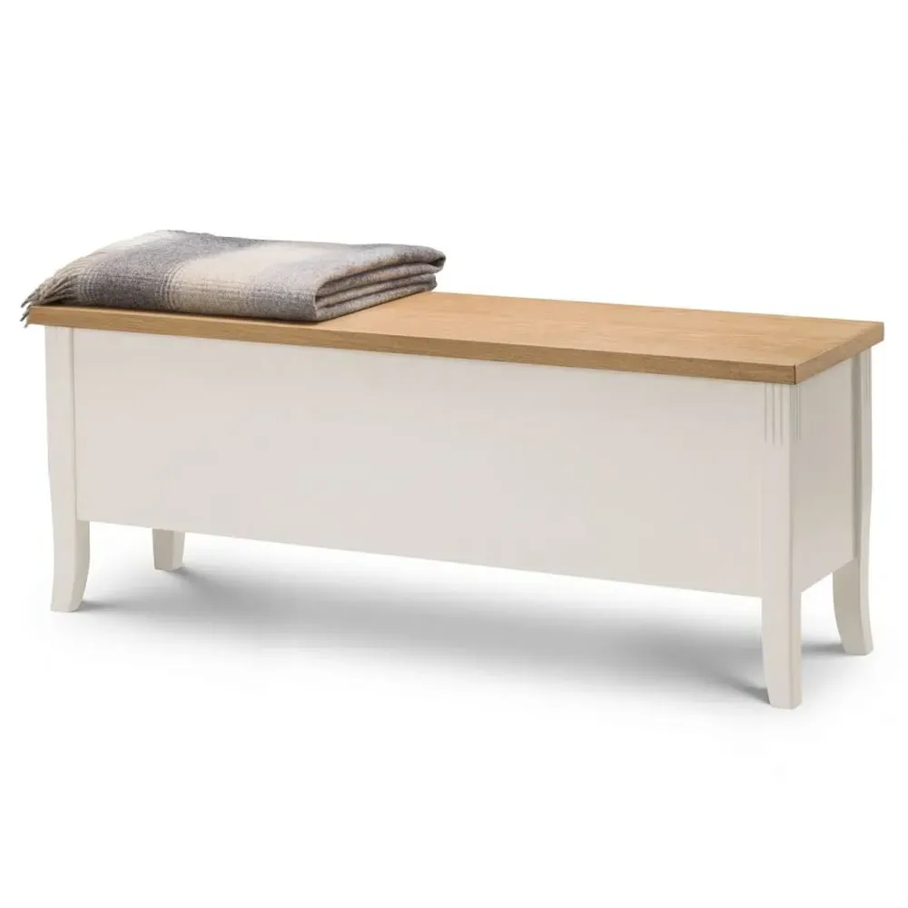 Dagan Storage Seating Bench - Ivory, Oak