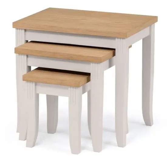 Dagan Wooden Nest of Tables - Elephant Grey, Oak image