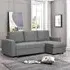 Dagmar Corner Sofa Bed with Storage - Dark Grey, Chenille