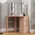 Dagna Corner Dressing Table with LED Lights - Oak