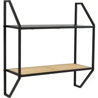 Daire 2 Tier Wall Shelf - Black, Metal alternate view