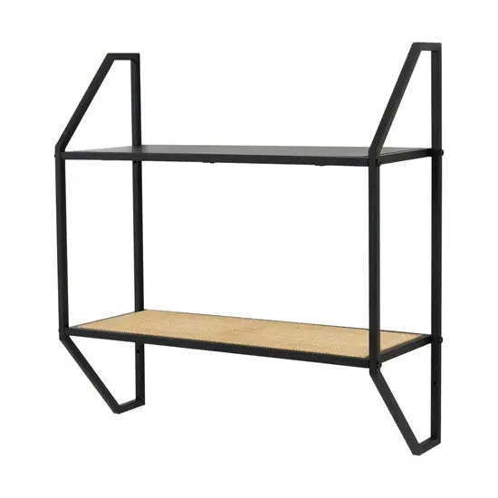 Daire 2 Tier Wall Shelf - Black, Metal product