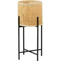 Daire Large Plant Stand with Cross Legs - Black, Wood