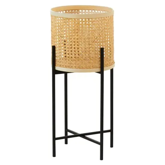 Daire Large Plant Stand with Cross Legs - Black, Wood