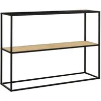 Daire Rectangular Console Table - Black, Metal alternate view