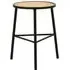 Daire Round Seat Stool - Black, Rattan