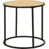 Daire Round Side Table - Black, Rattan