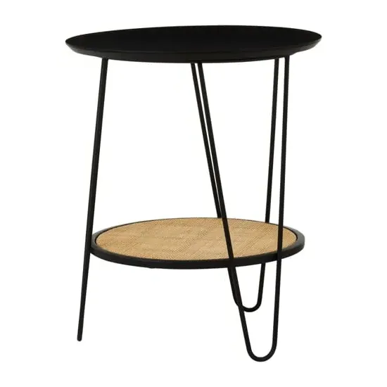 Daire Side Table with Hairpin Legs - Black