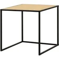 Daire Square Side Table with Rattan Top - Natural