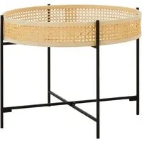 Daire Wooden Coffee Table with Cross Legs - Black