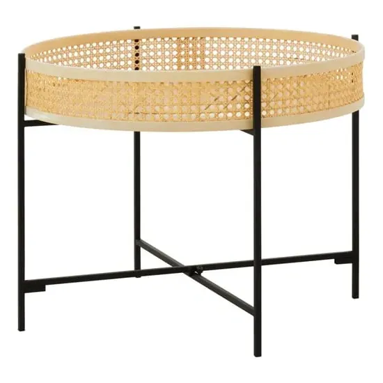 Daire Wooden Coffee Table with Cross Legs - Black image