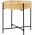Daire Wooden Side Table - Black, Rattan