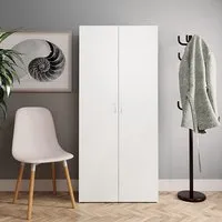 Daithi Shoe Storage Cabinet with 2 Doors - White, Engineered Wood alternate view