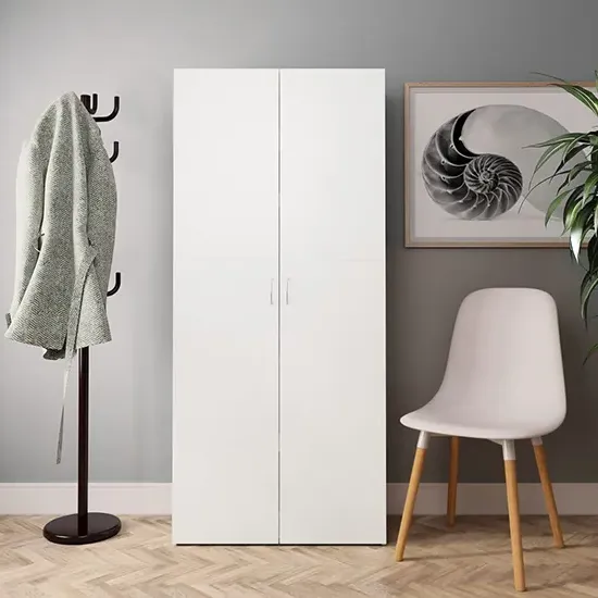 Daithi Shoe Storage Cabinet with 2 Doors - White, Engineered Wood product