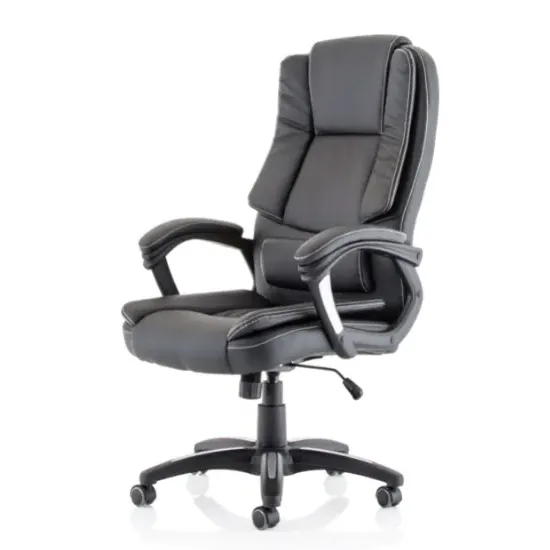 Dakota High Back Office Chair with Lumbar Support - Black, Faux Leather product
