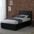 Dakotas Single Bed with 4 Drawers - Black, Faux Leather