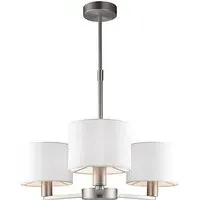 Daley 3-Light Pendant Light - White, Matt Nickel