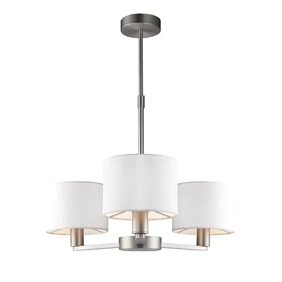 Daley 3-Light Pendant Light - White, Matt Nickel image