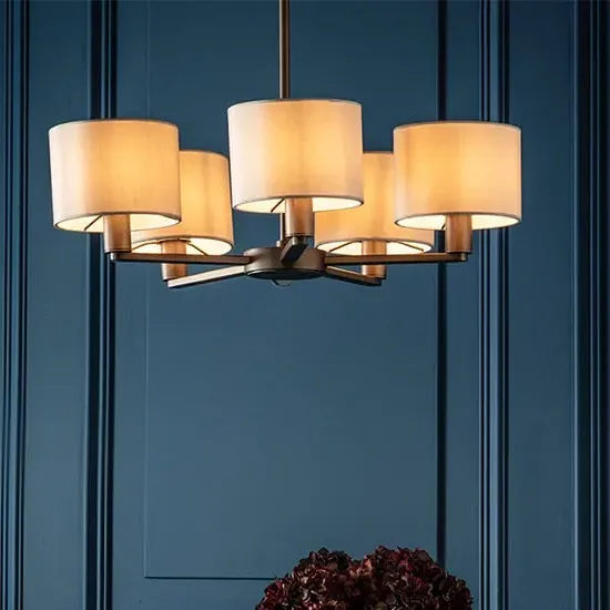 Daley 5 Light Pendant Light - Antique Bronze, Marble image