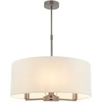 Daley Round 3-Light Pendant Light - White, Dark Bronze