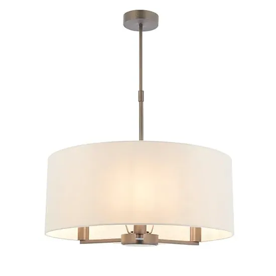 Daley Round 3-Light Pendant Light - White, Dark Bronze