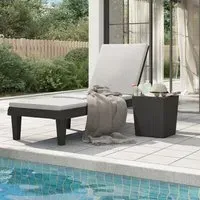 Daleyza Sun Lounger with Adjustable Backrest - Black, Polypropylene