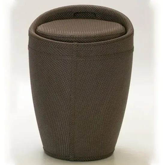 Dalius Stool with Storage - Brown, Textilene