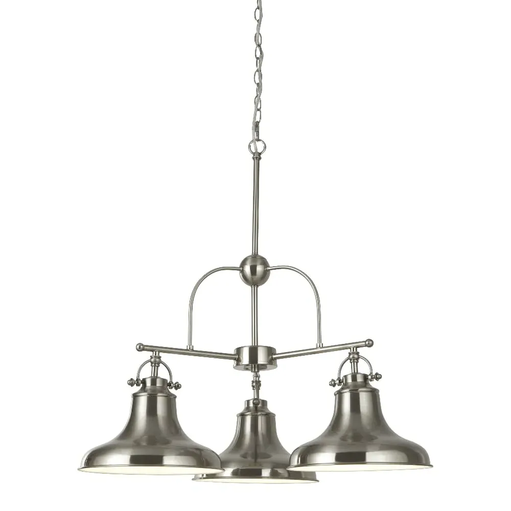 Dallas 3 Light Pendant Light - Satin Silver, Steel image