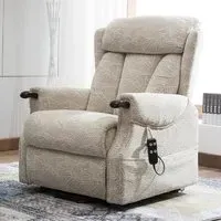 Dallas Electric Recliner Chair - Cream, Fabric