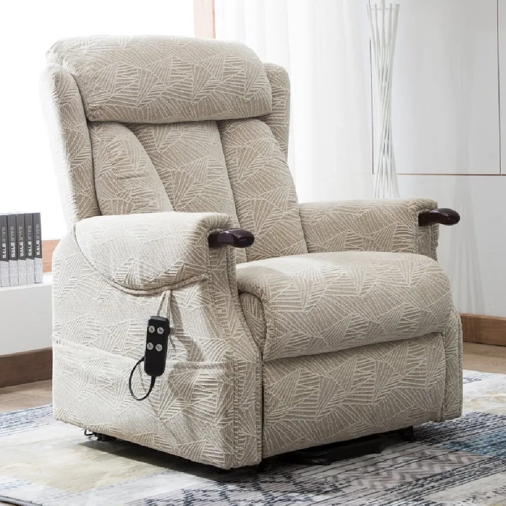 Dallas Electric Recliner Chair - Cream, Fabric image