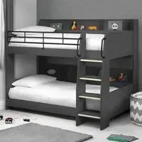 Dallyce Bunk Bed with Storage and Ladder - Anthracite