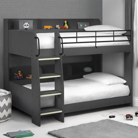Dallyce Bunk Bed with Storage and Ladder - Anthracite image