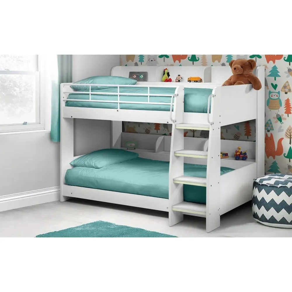 Dallyce Bunk Bed with Storage and Ladder - White