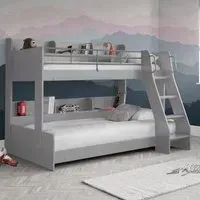 Dallyce Triple Sleeper Bunk Bed with Ladder - Grey