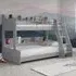 Dallyce Triple Sleeper Bunk Bed with Ladder - Grey