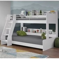 Dallyce Triple Sleeper Bunk Bed with Ladder - White