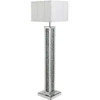 Dalphine Floor Lamp with Mirrored Panel - Cream