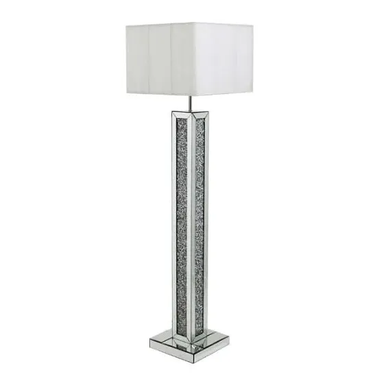 Dalphine Floor Lamp with Mirrored Panel - Cream image