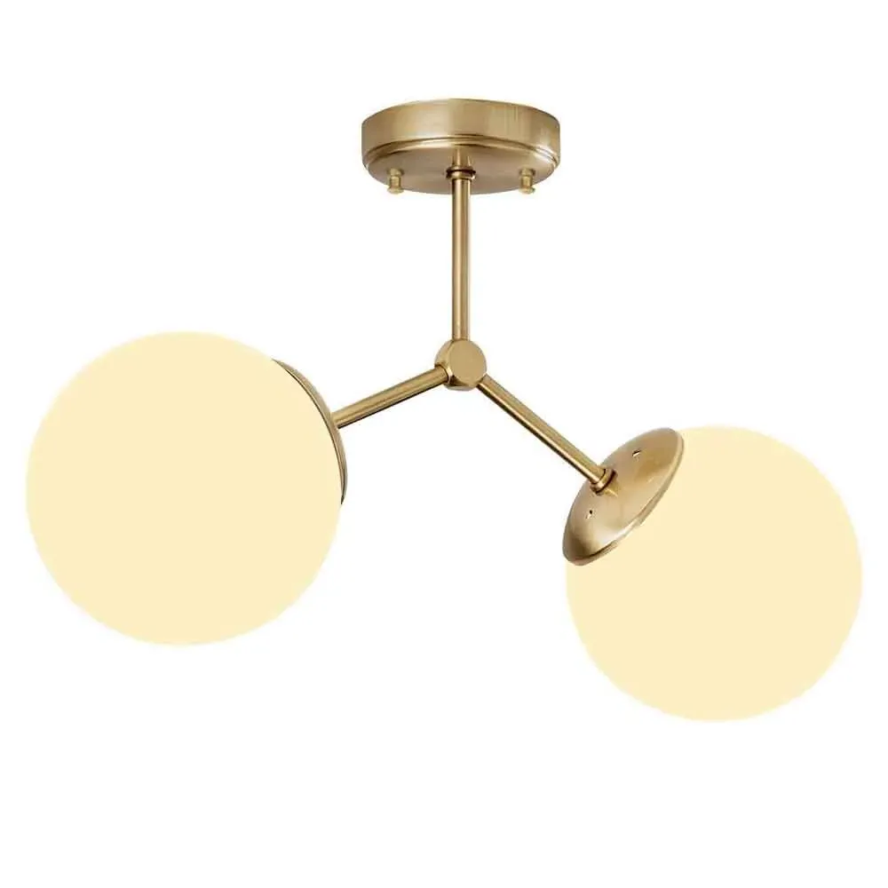Damar 2 Light Ceiling Light - Gold, Metal & Glass product