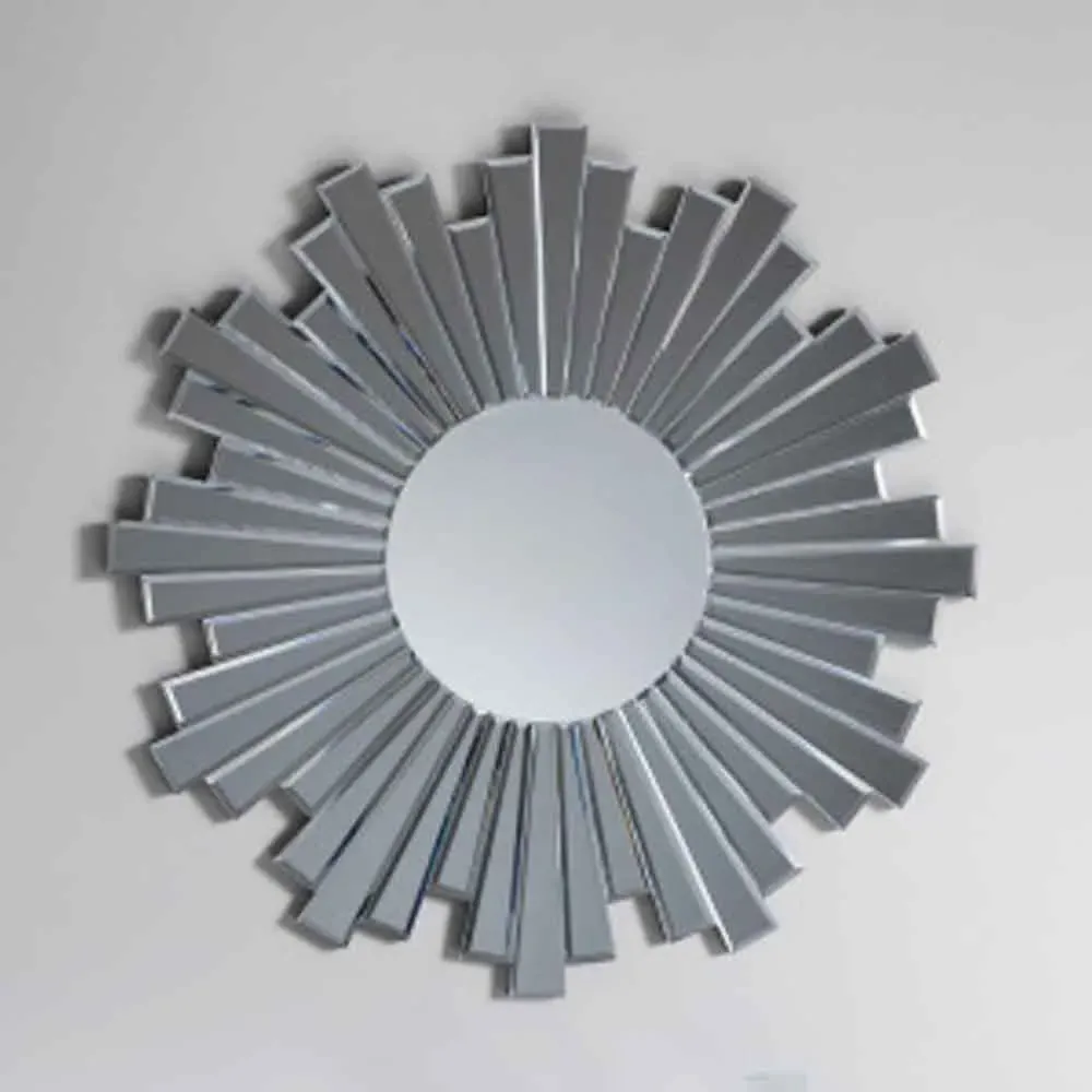 Damien Round Starburst Wall Mirror - Silver product