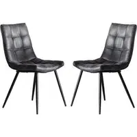 Danbury Dining Chairs Pair - Grey, Faux Leather alternate view