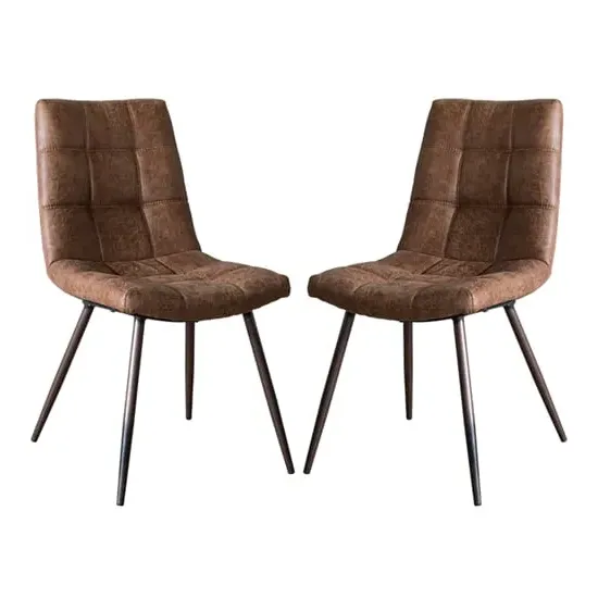 Danbury Dining Chairs Set of 2 - Brown, Faux Leather image