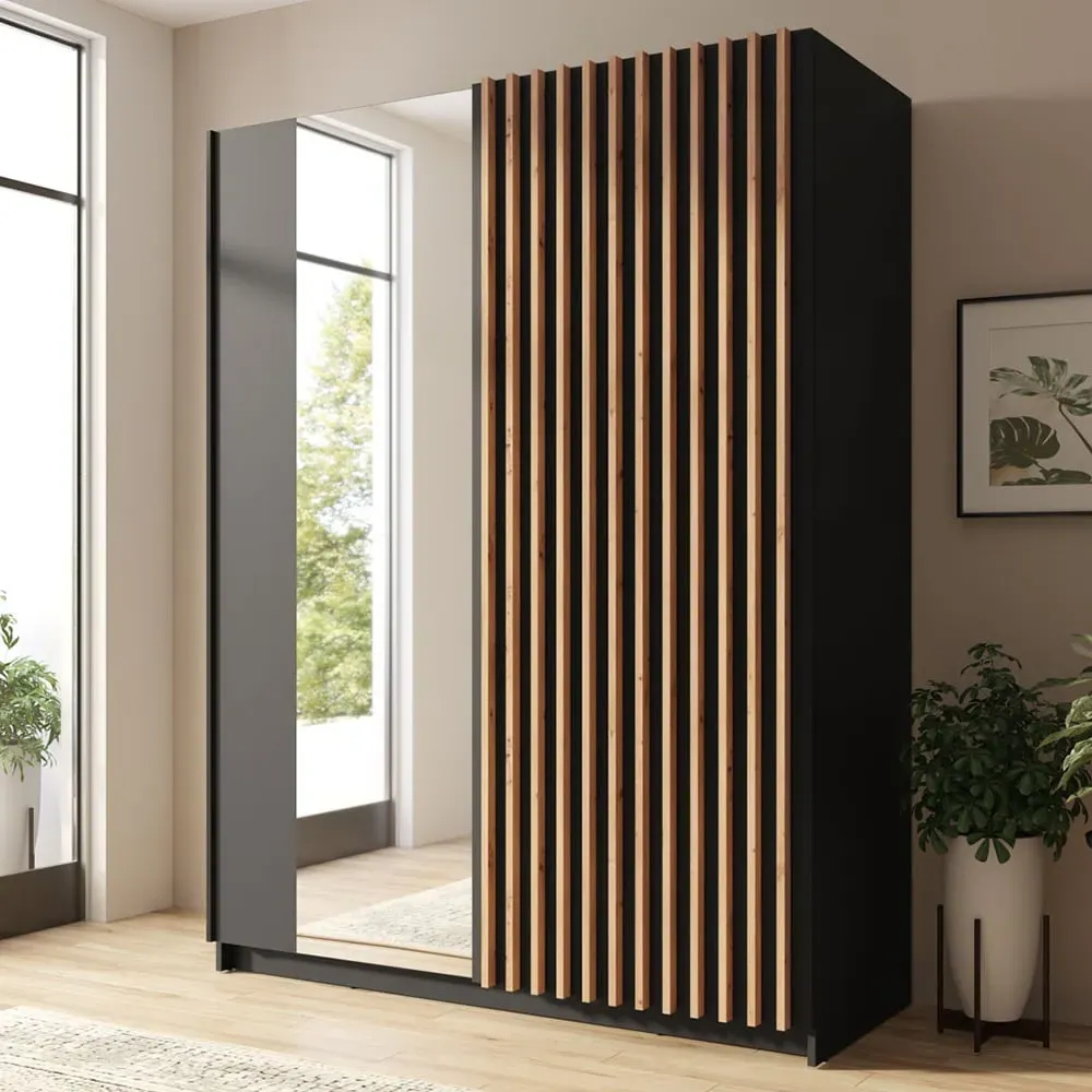 Dania 2-Door Sliding Wardrobe - Black
