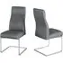 Dania Dining Chairs with Chrome Legs - Grey, Faux Leather