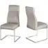 Dania Dining Chairs with Chrome Legs - Taupe, Faux Leather