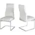Dania Dining Chairs with Chrome Legs - White, Faux Leather